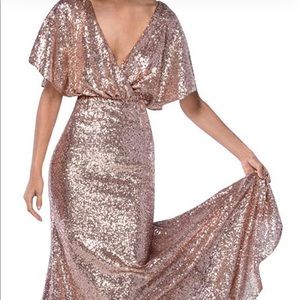 Rose gold sequin prom dress Brand new, Sz 18